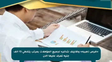 «فرص ذهبية» وظائف شاغرة لجميع المؤهلات بمرتب يتخطى 15 ألف جنيه تعرف عليها الآن